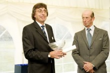 HRH The Duke of Kent presents the 2011 Queen’s Award for Enterprise to Paul Walker (left), Managing Director of Malvern Instruments